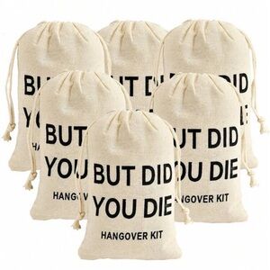 12 pcs "but Did You Die" Hangover Kit Drawstring Bags Bachelorette Wedding Party